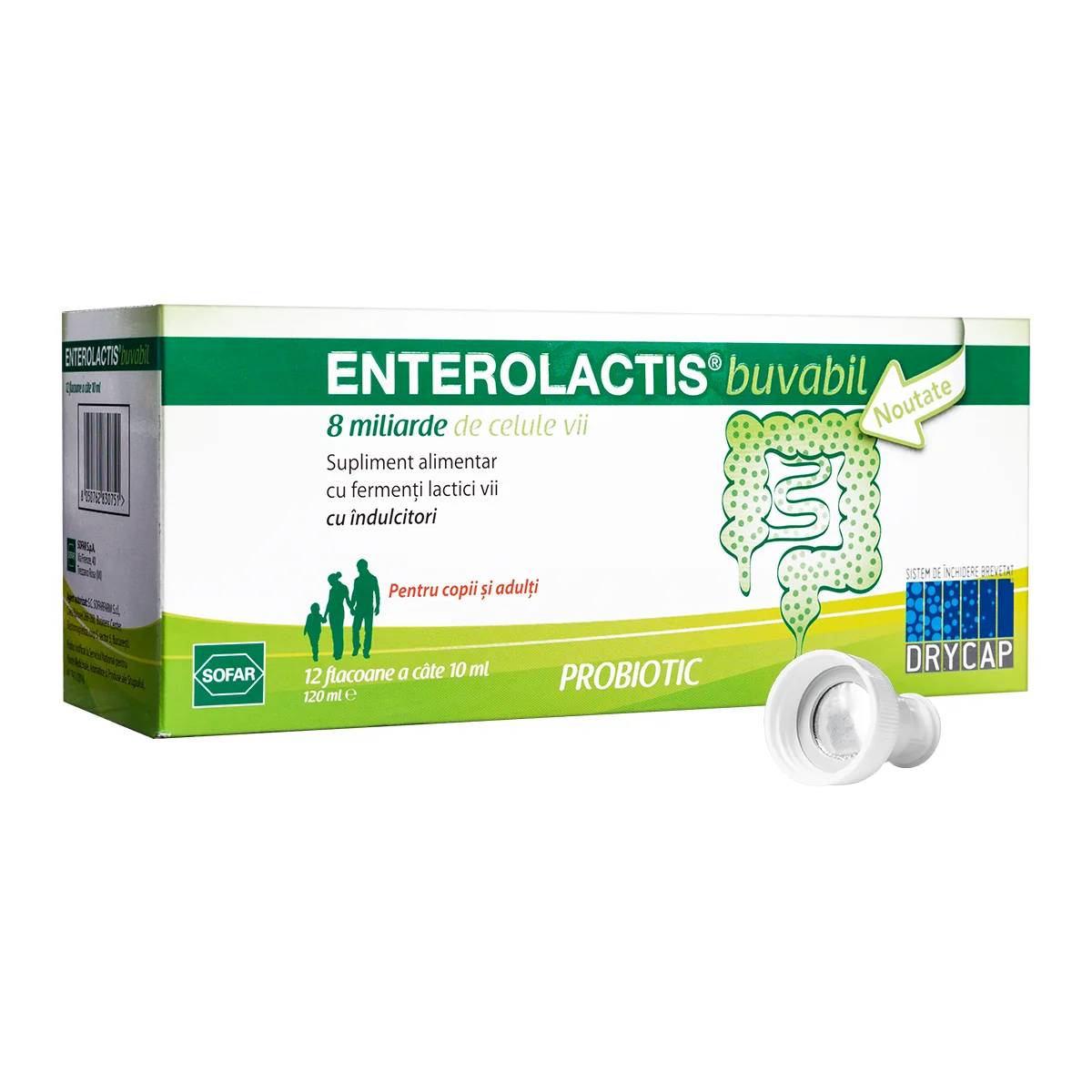 Sofar Enterolactis Buvabil, 12 Flacoane