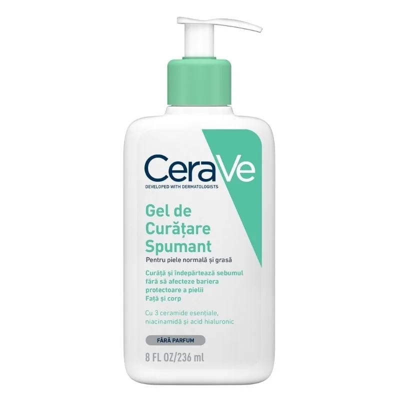 Gel De Curatare Spumant Piele Normal-Grasa, 236 Ml, Cerave