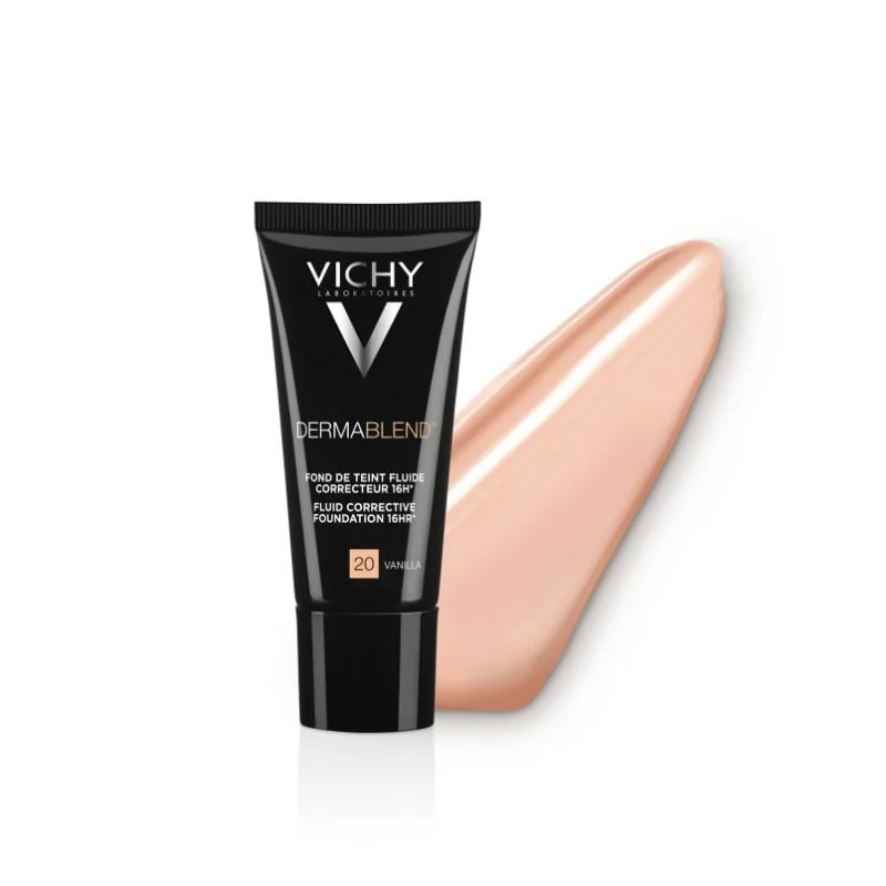 Fond De Ten Fluid Corector Spf28, Nuanta 20 Vanilla, Dermablend, 30 Ml, Vichy
