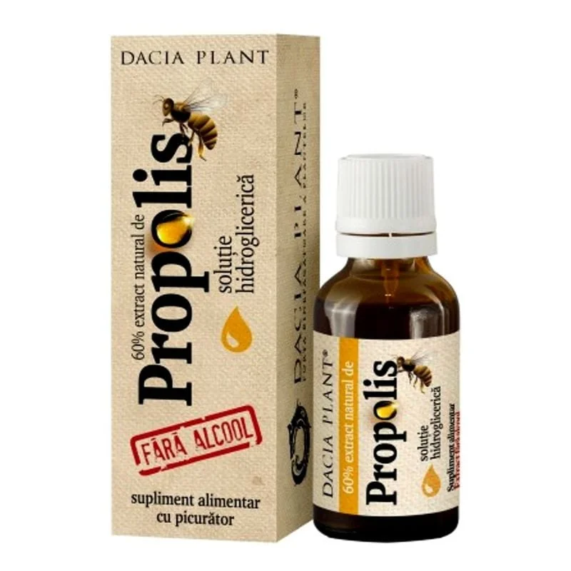 Extract Natural De Propolis Fara Alcool, 20 Ml, Dacia Plant