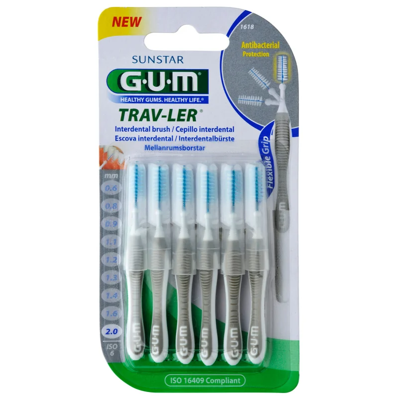 Periute Interdentare Trav-Ler, 2 mm, 6 Bucăți, Sunstar Gum