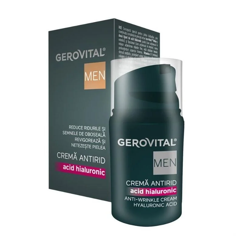 Crema Antirid Cu Acid Hialuronic Men, 30 Ml, Gerovital