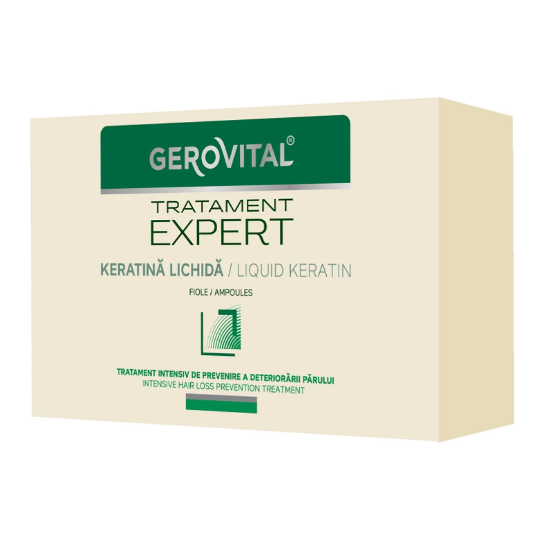 Keratina Lichida Tratament Expert, 10 Fiole*10 Ml, Gerovital