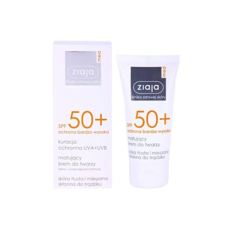 Ziaja Med - Crema Matifianta Fotoprotectoare Spf50 Pentru Ten Gras, 50 Ml