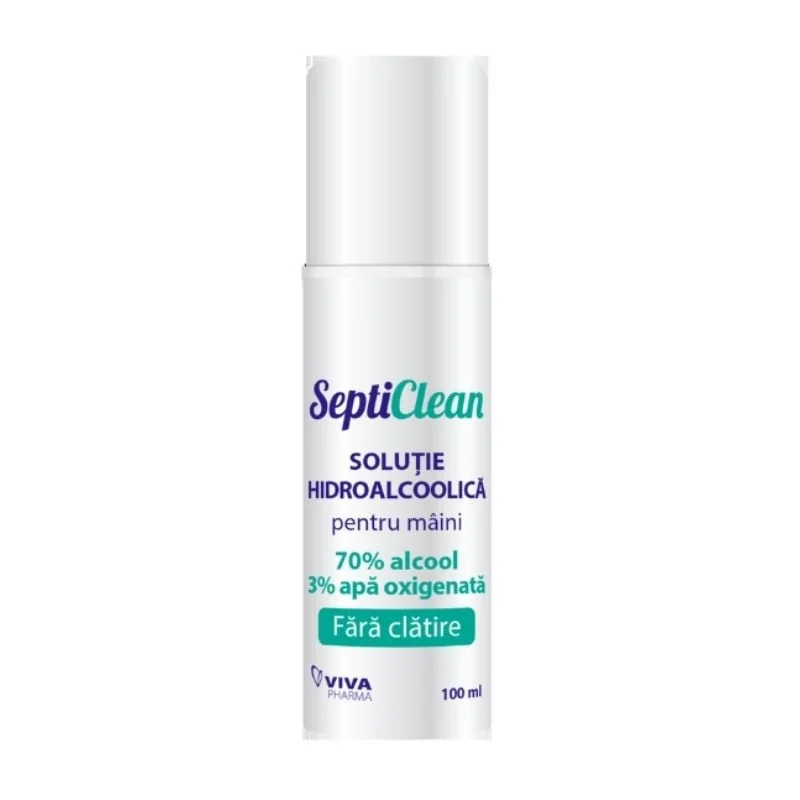 Solutie Hidroalcoolica Cu Apa Oxigenata, 100 Ml, Septiclean
