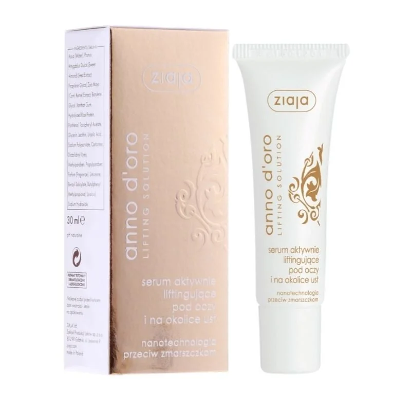 Ziaja Lifting Solution - Serum Ochi Și Buze Cu Migdale Dulci 40+, 15 Ml