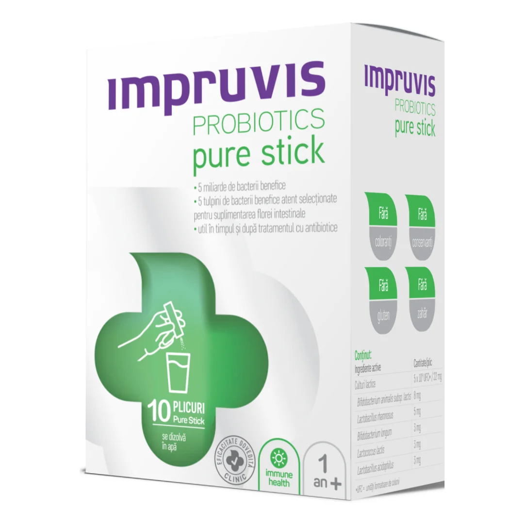 Probiotice Pure Stick, 10 Plicuri, Impruvis