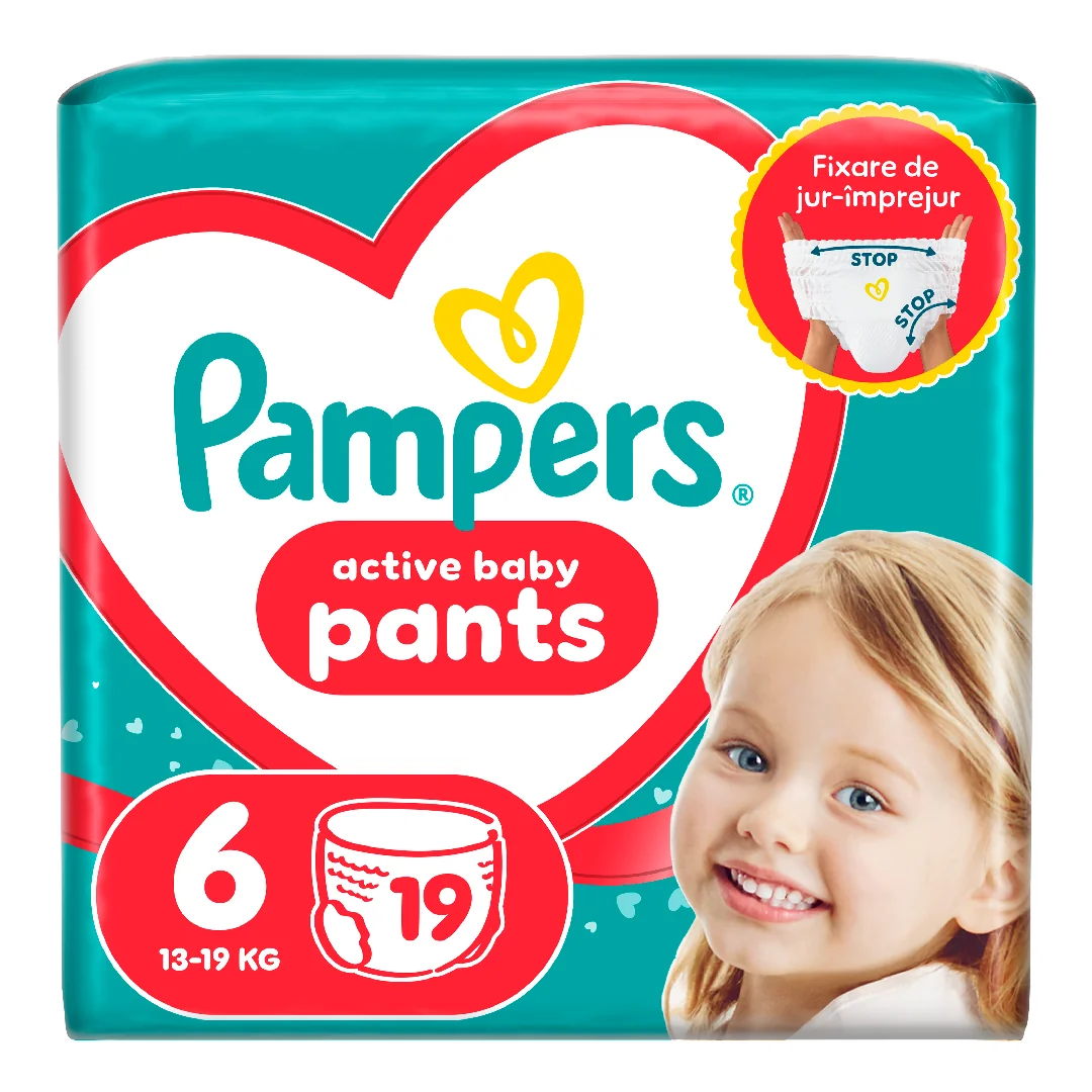 Scutece Chilotel Active Baby Pants Nr.6, 13-19 Kg, 19 Bucăți, Pampers