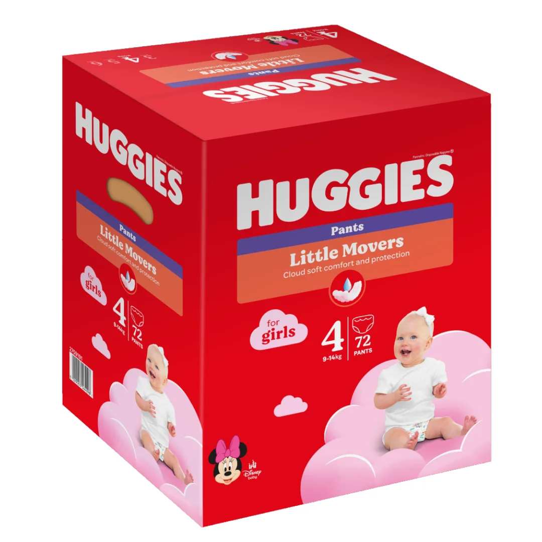 Scutece Chilotel Pentru Fetițe, Marimea 4, 9-14 Kg, 72 Bucăți, Huggies