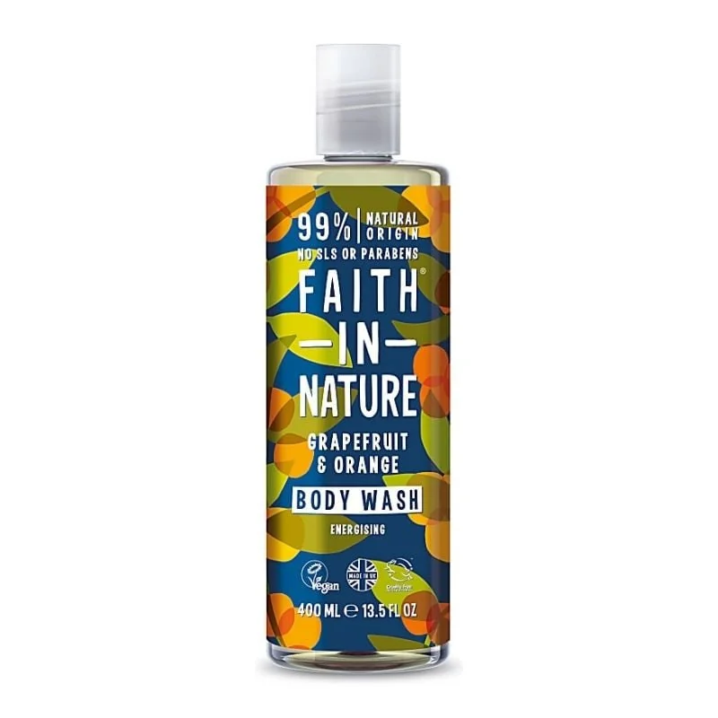 Faith In Nature Gel De Dus Energizant Cu Grapefruit Și Portocală, 400 Ml