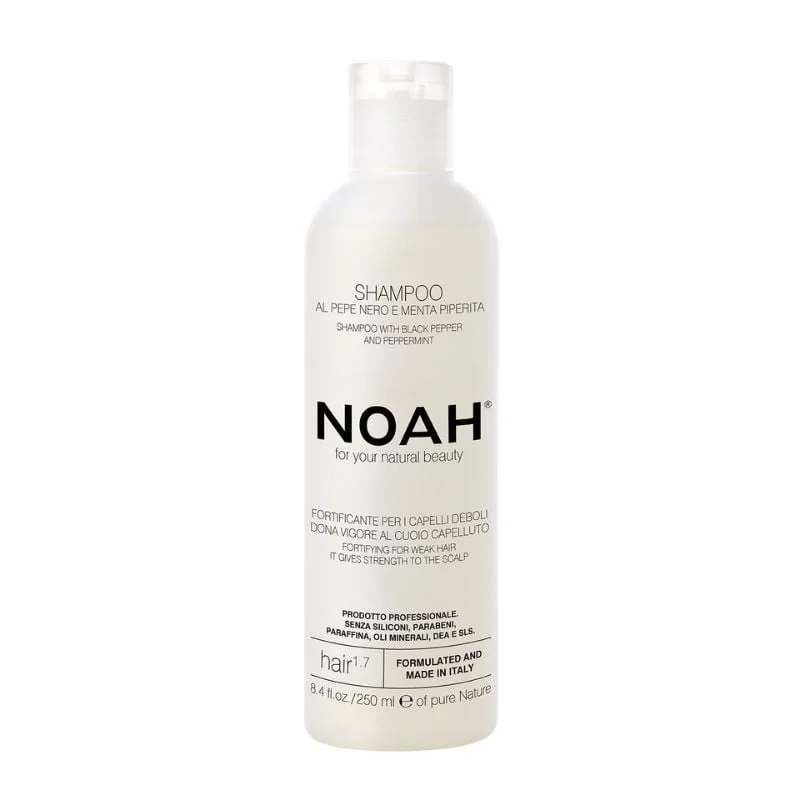 Noah Sampon Fortifiant Cu Piper Negru Si Menta Pentru Par Slăbit Și Deteriorat (1.7), 250 Ml