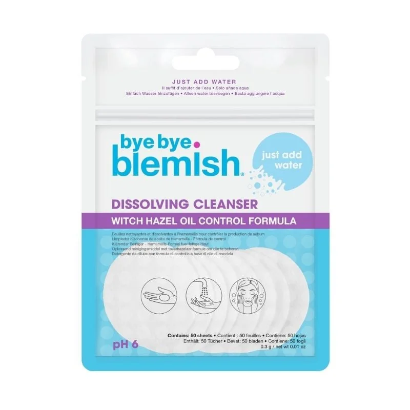 Bye Bye Blemish Dischete Demachiante Dissolving Cleanser, 50 Bucați
