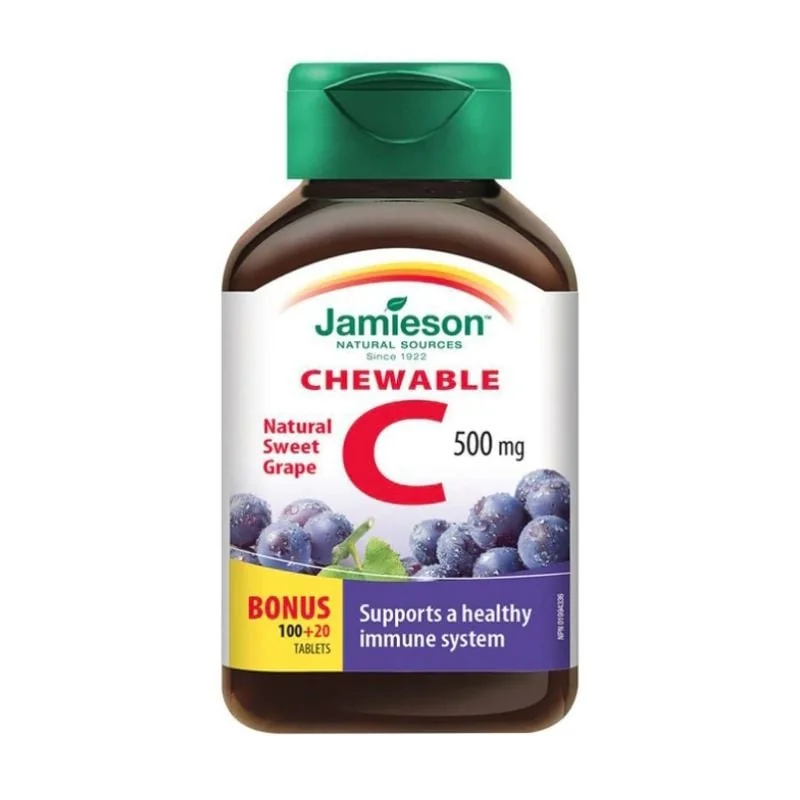 Jamieson Vitamina C 500 Mg Aroma Struguri, 120 Tablete