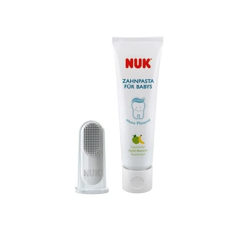 NUK Set Pasta De Dinti Si Periuta De Tip Degetar, 3-12 Luni