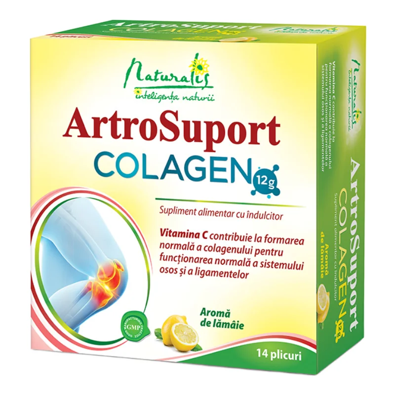 Artrosuport Colagen Lămâie, 14 Plicuri, Naturalis