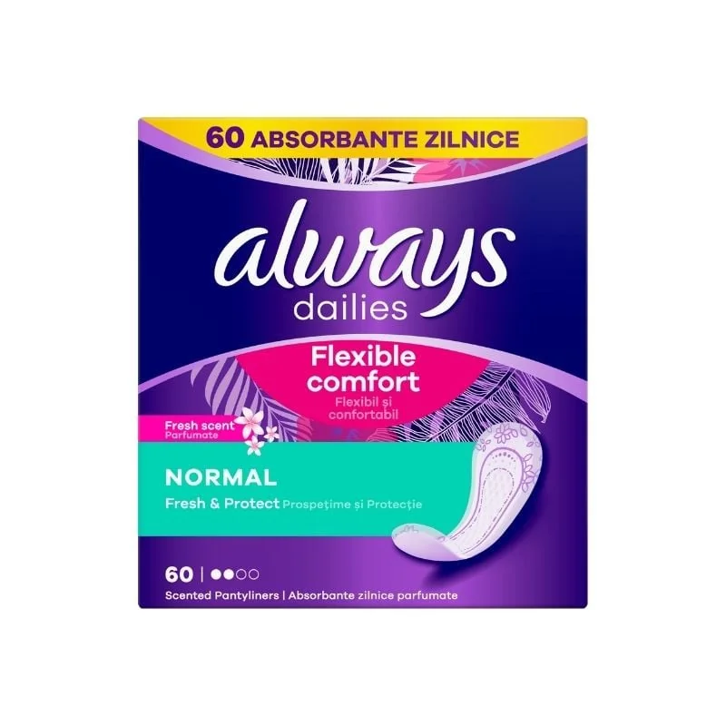 Absorbante Zilnice Liners Normal, 60 Bucati, Always