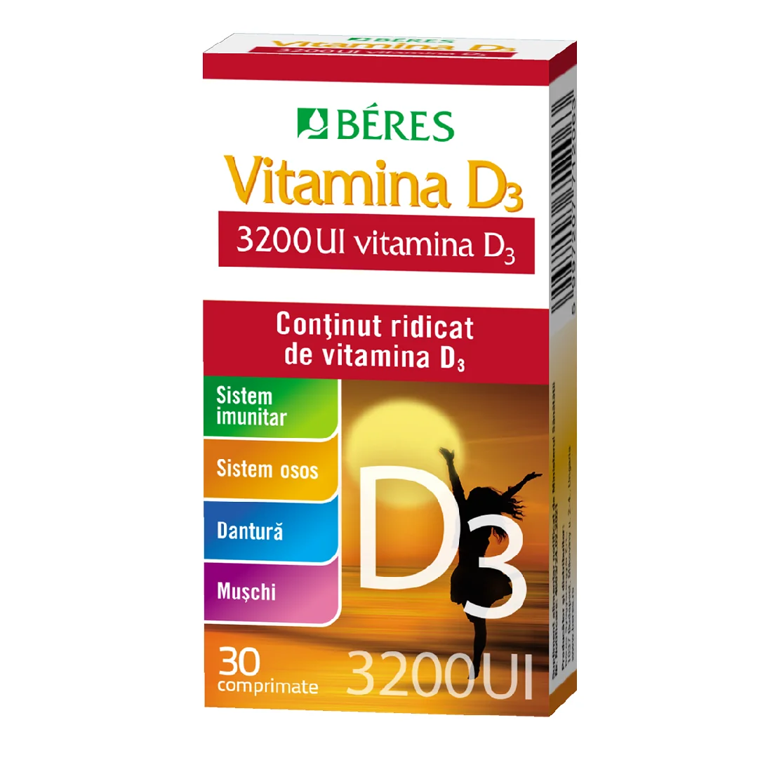 Vitamina D3, 3200 UI, 30 Comprimate, Beres