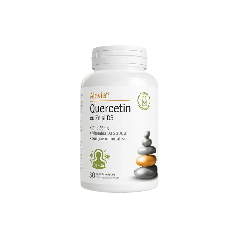 Alevia Quercetin Cu Zn Și D3, 30 Capsule