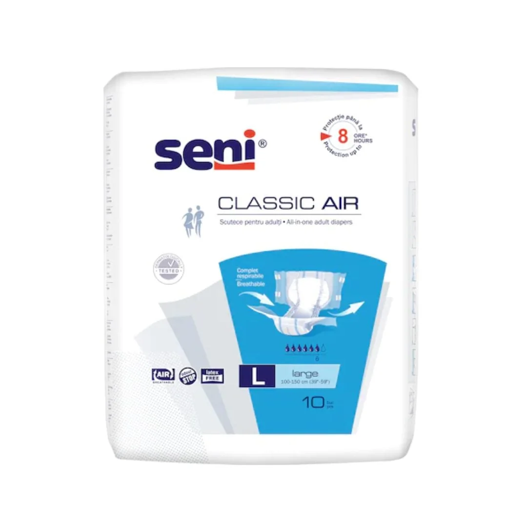 Scutece Cu Sistem Închis, Seni Classic Air X10 Buc, L