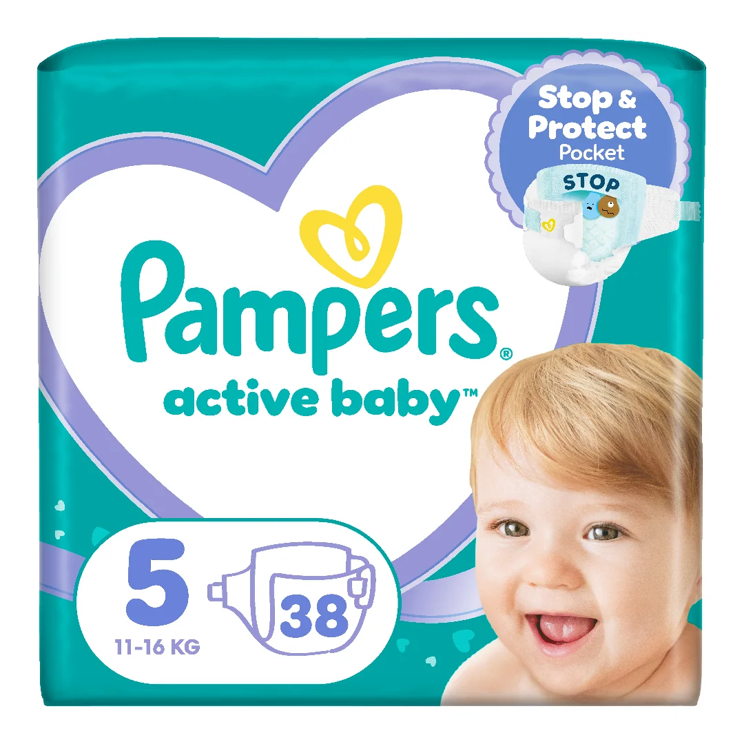 Pampers Scutece Active Baby Marimea 5, 11-16Kg, 38 Bucati