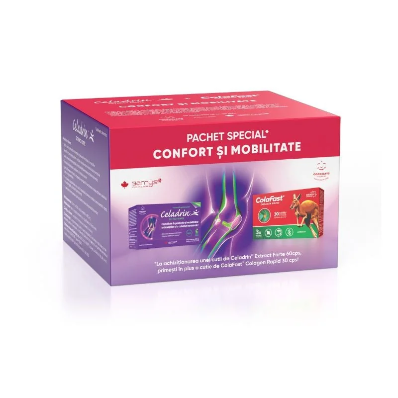 Pachet Promotional Celadrin Extract Forte 60 Capsule + Colafast Colagen Rapid 30 Capsule, Good Days Therapy