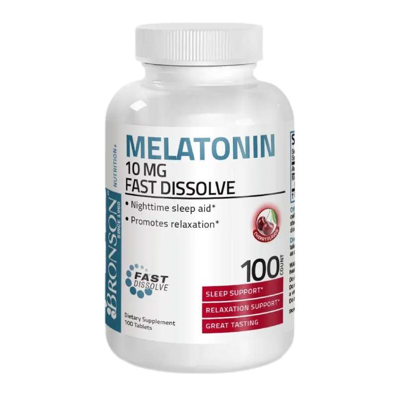 Melatonina 10 Mg Cherry Flavour, 100 Tablete, Bronson Laboratories