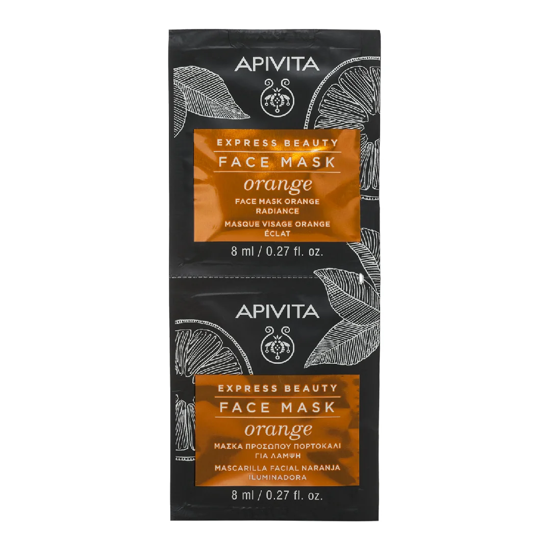 Masca De Fata Pentru Luminozitate Cu Extract De Portocale, 2*8 Ml, Apivita