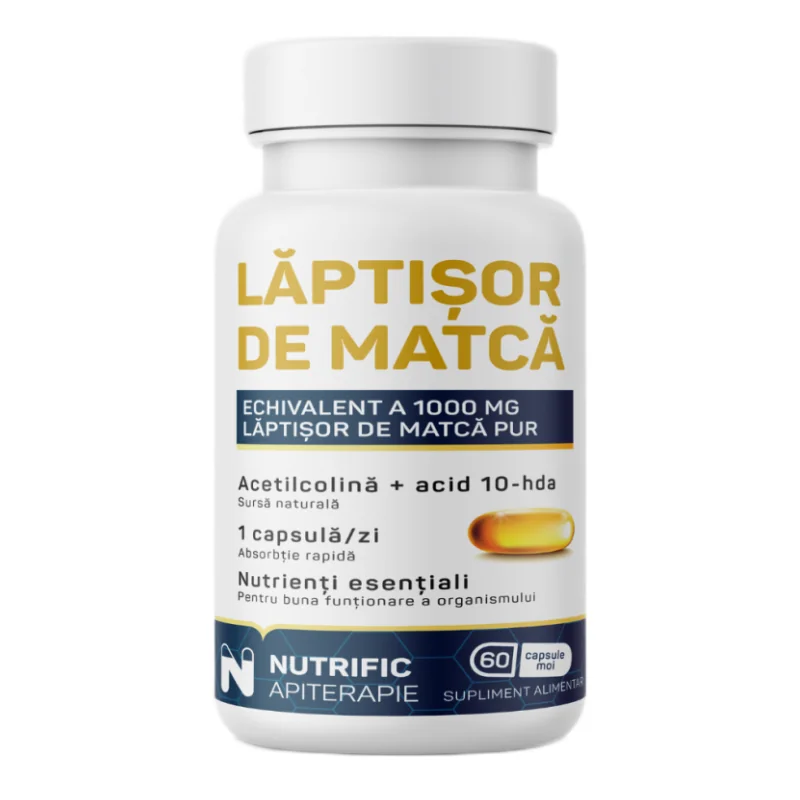 Laptisor De Matca 1000mg, 60 Capsule Moi, Nutrific