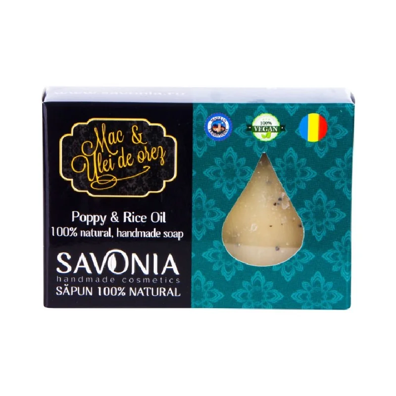 Sapun Natural Mac Și Ulei De Orez, 90g, Savonia