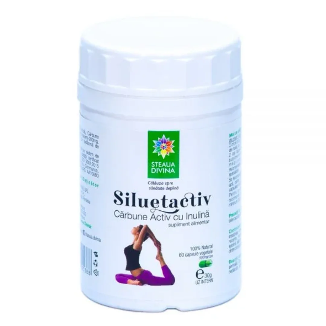 Siluetactiv, Cărbune Activ Cu Inulina, 60 Capsule, Steaua Divina