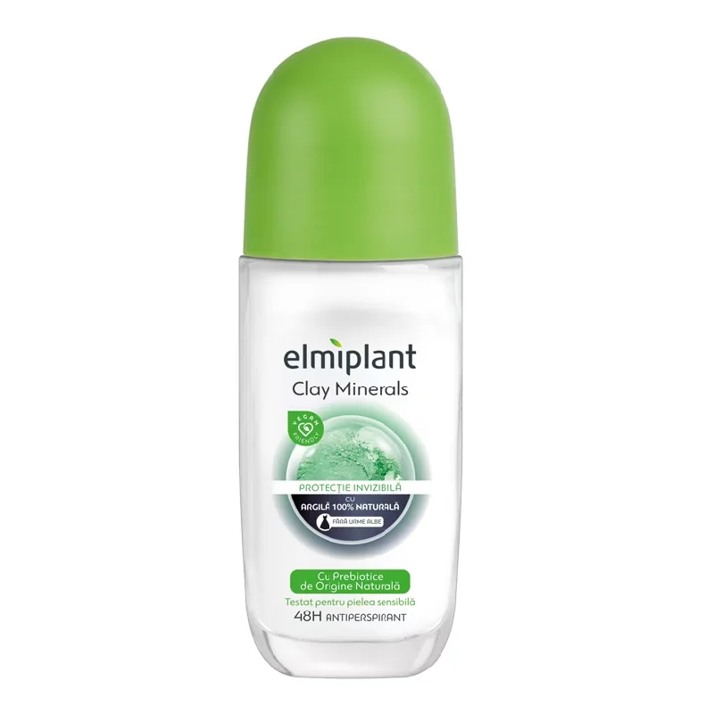 Deodorant Antiperspirant Roll On Clay Minerals, 50 Ml, Elmiplant