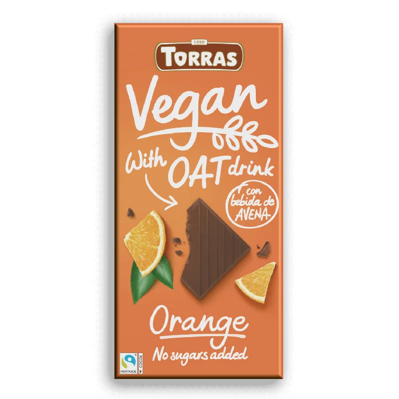 Ciocolata Vegana Cu Portocala Si Bautura De Ohaz, 100g, Torras