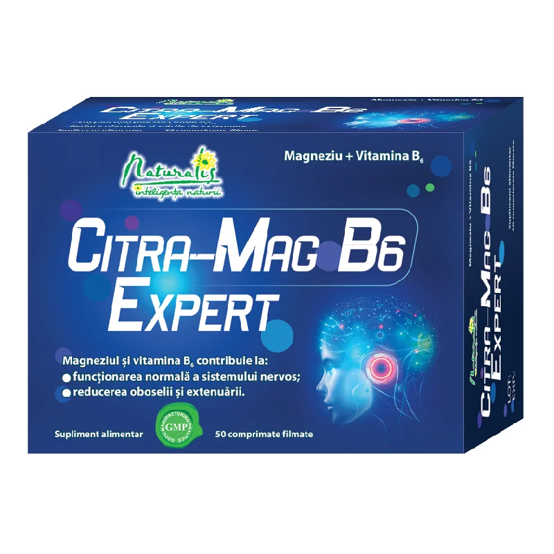 Citra-Mag B6 Expert, 50 Comprimate Filmate, Naturalis
