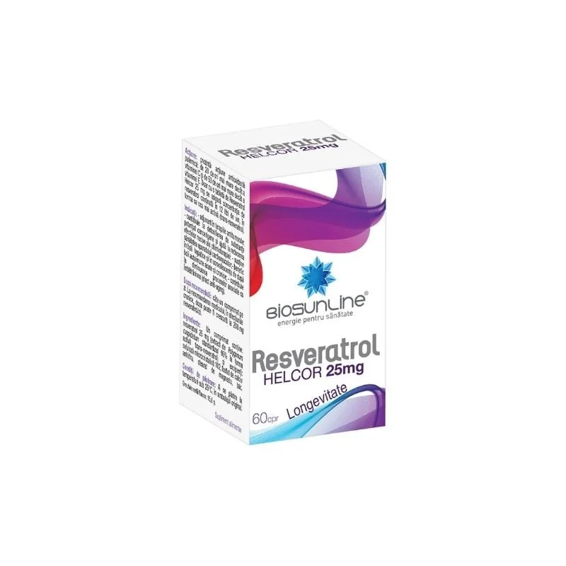 Resveratrol 25mg, 60 Comprimat(e), Helcor