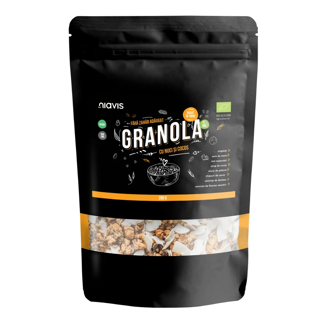 Granola Eco Cu Nuci Si Cocos, 200g, Niavis