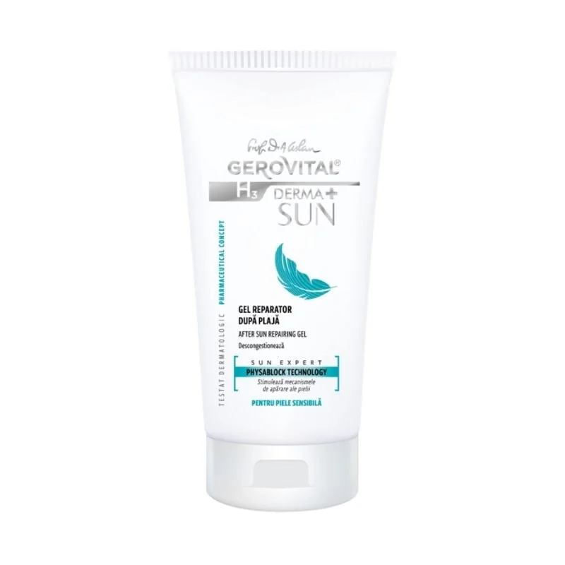 Gel Reparator După Plaja H3 Derma+ Sun, 150 Ml, Gerovital