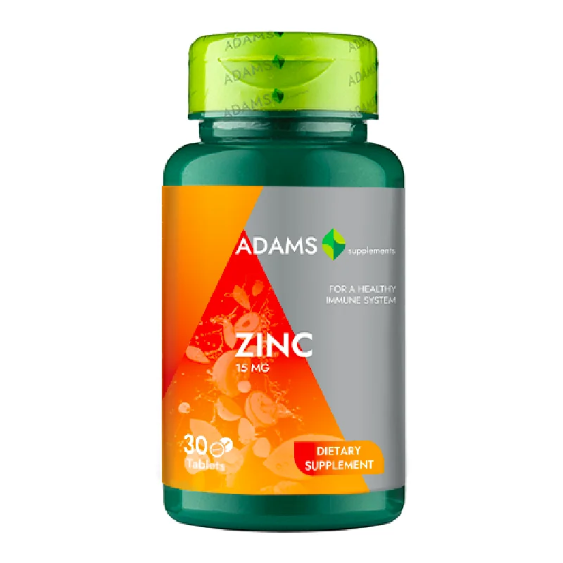 Zinc 15mg, 30 Tablete, Adams Vision