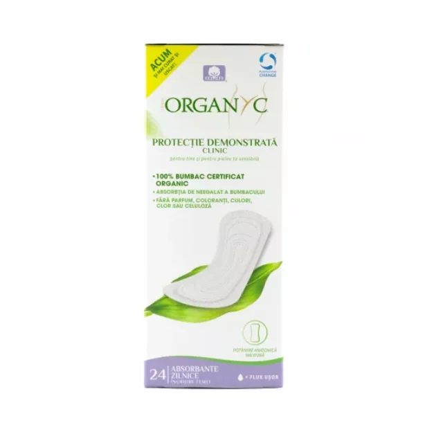 Absorbante Zilnice Din Bumbac Organic, 24 Bucati, Organyc
