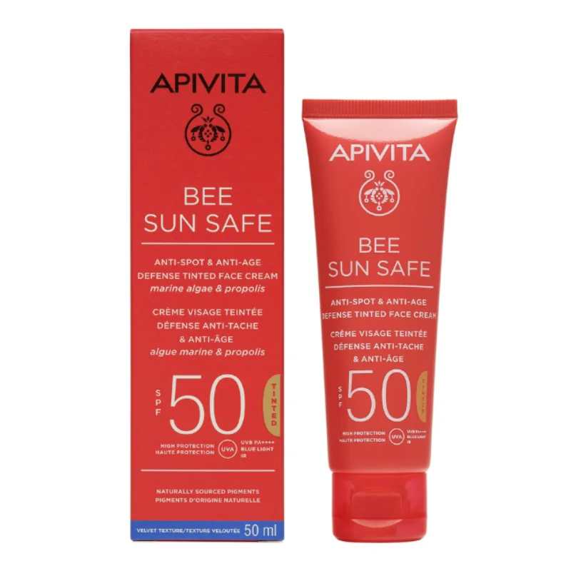 Crema Protectie Solara Coloranta Anti Pete SPF50 Bee Sun Safe, 50 Ml, Apivita