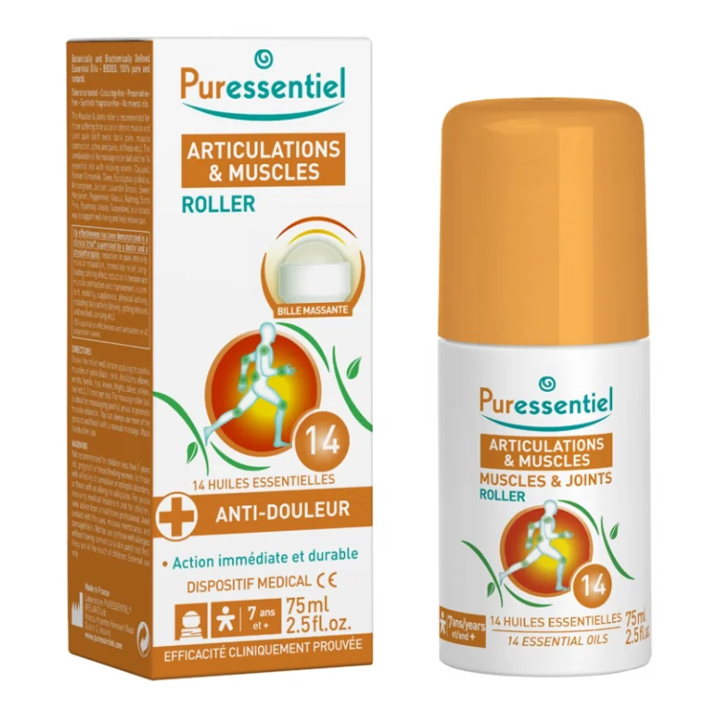 Roller Antireumatic Cu 14 Uleiuri Esențiale, 75 Ml, Puressentiel