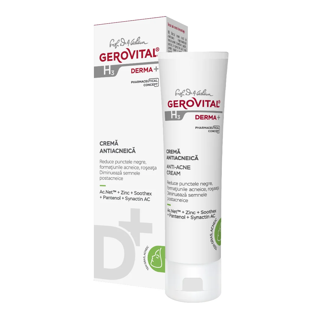 Crema Antiacneica H3 Derma+ 50 Ml Gerovital