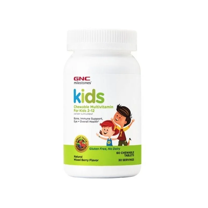 GNC Multivitamine Pentru Copii 2-12 Ani, Cu Aroma Naturala de Fructe de Padure, 60 Tablete