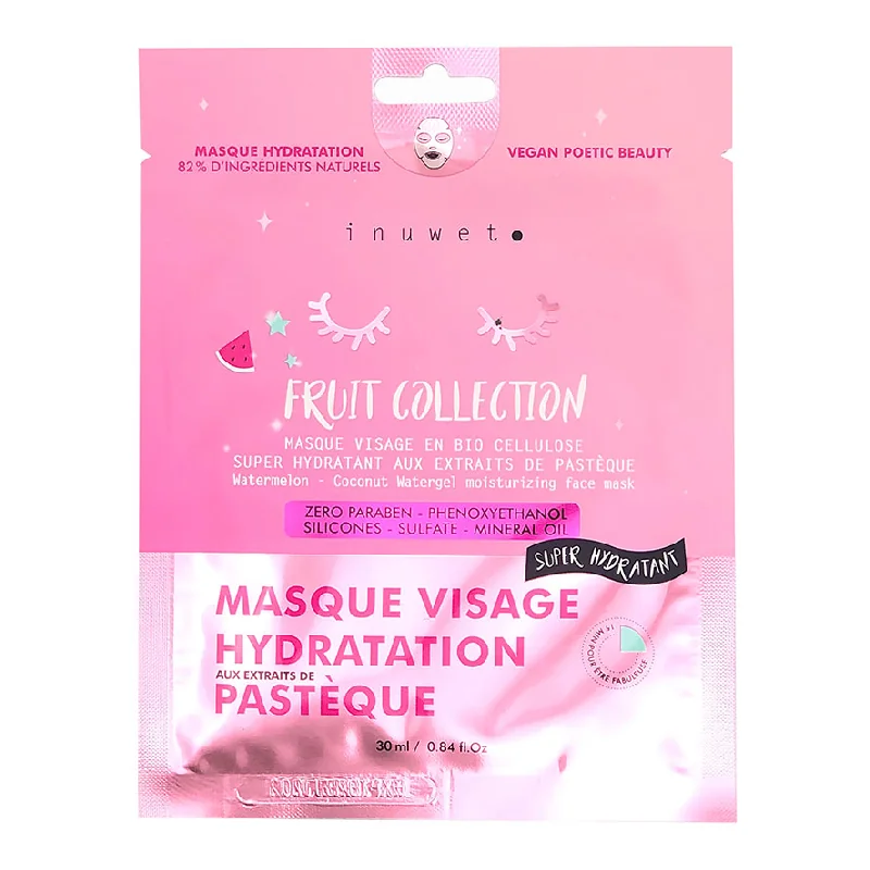 Masca Fata Hidratanta Cu Extract De Pepene Verde, 30Ml, Inuwet