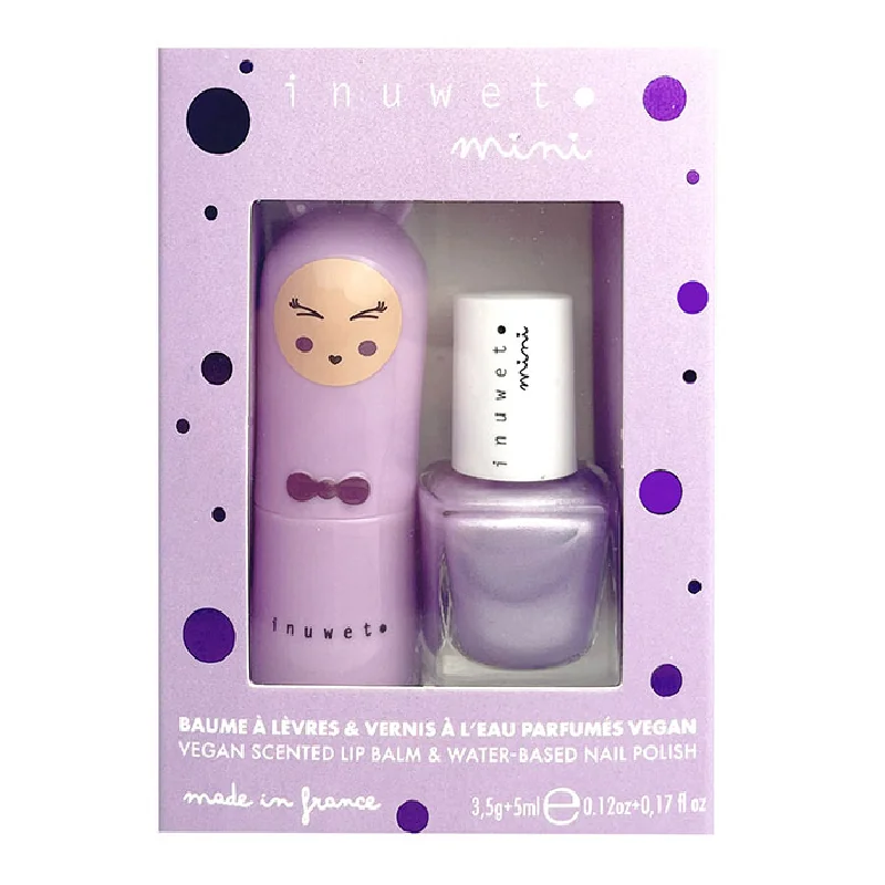 Set Copii Balsam De Buze Cu Parfum De Bezea & Oja Cu Parfum De Coacaze, Inuwet