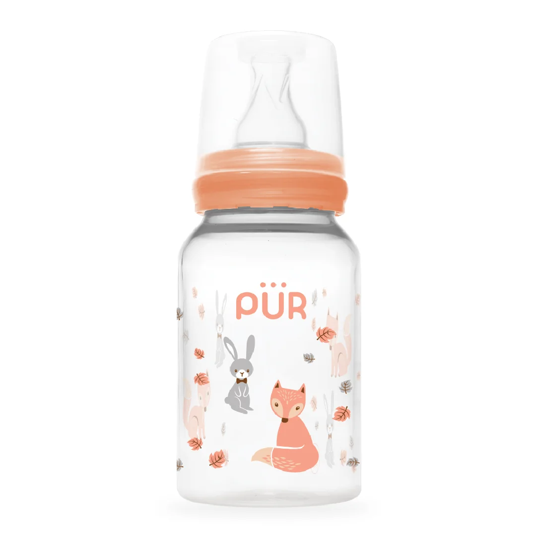Biberon Cu Desen, Piersica, 0-3 Luni, 125ml, PUR