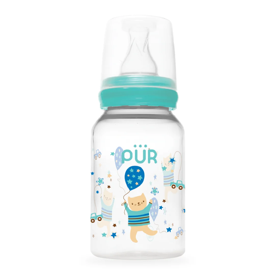 Biberon Cu Desen, Verde, 0-3 Luni, 125ml, PUR