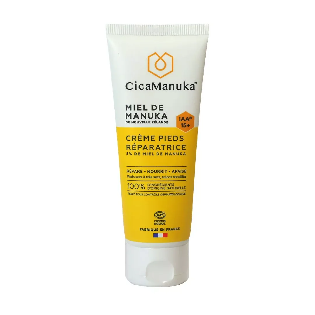 Crema Reparatoare Pentru Picioare Cu 5% Miere De Manuka Iaa15+, Ecologică, 75 Ml, CicaManuka