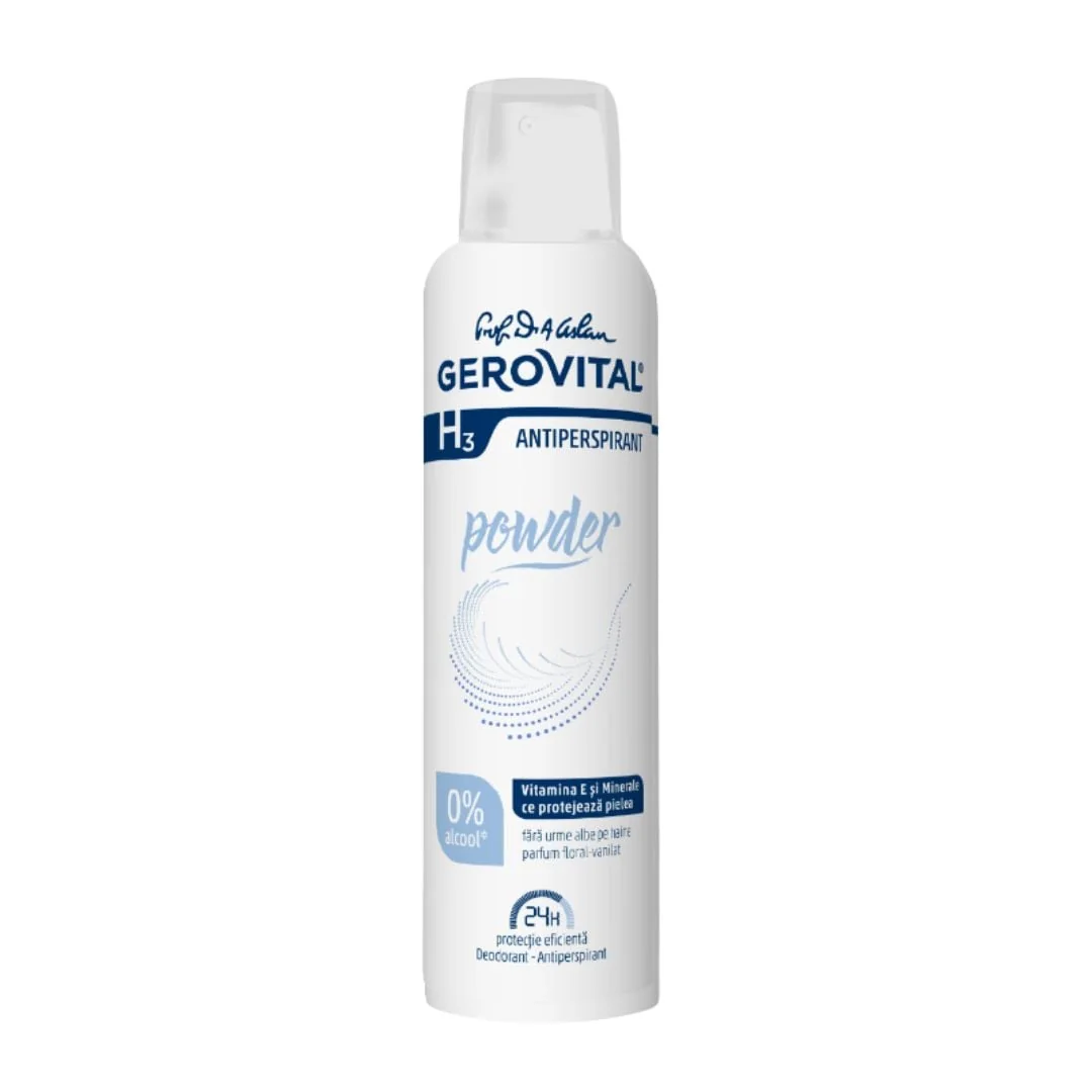 Antiperspirant Powder H3, 150 Ml, Gerovital