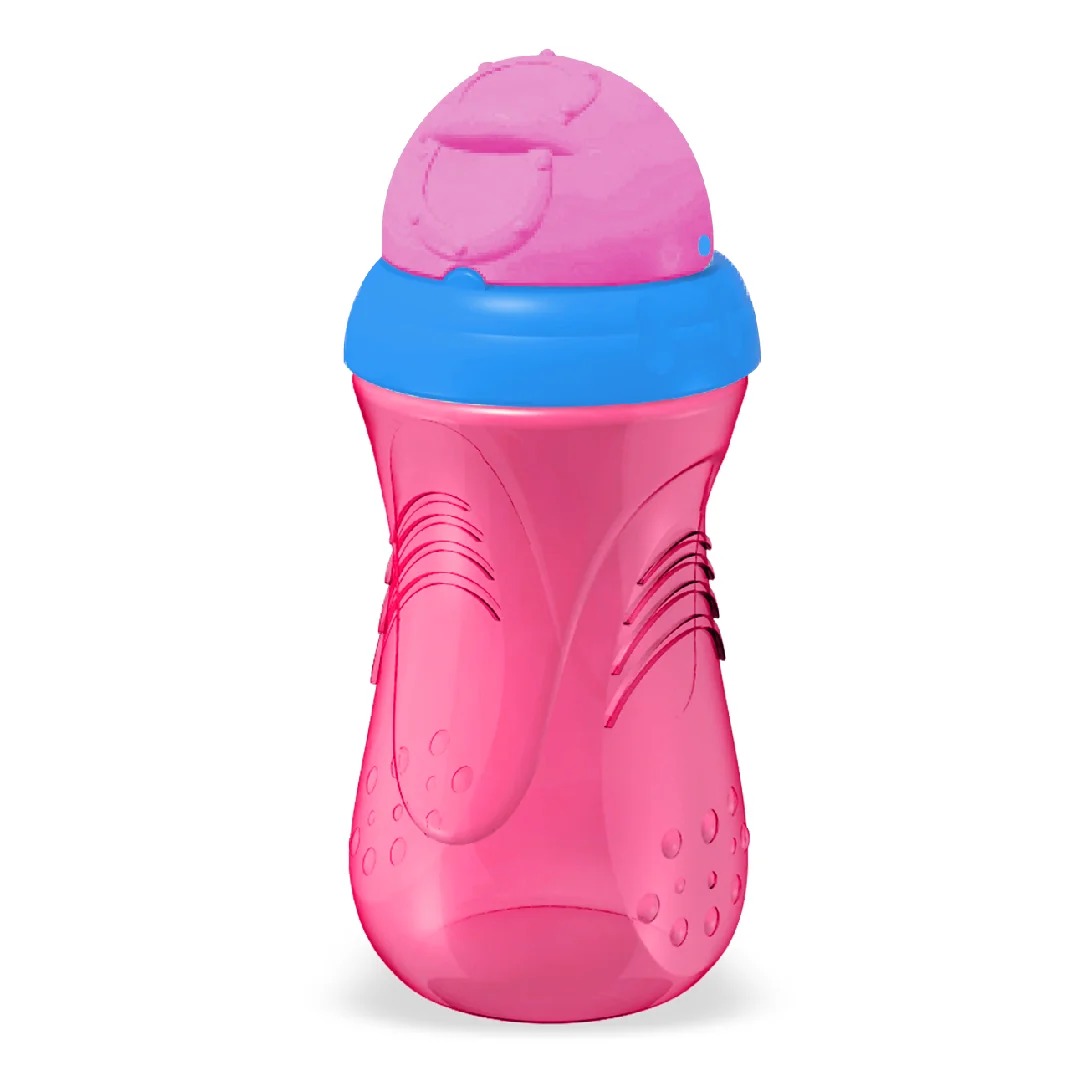 Pahar Sport Cu Pai, Roz, +6 Luni, 350 Ml, PUR