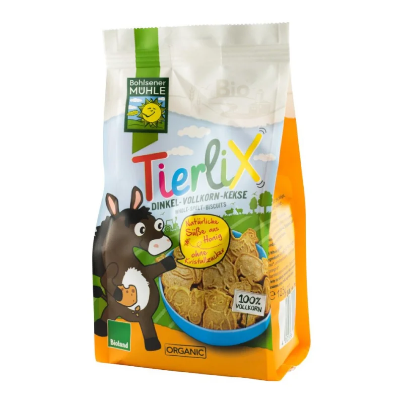 Biscuiți Bio Cu Grâu Spelta Îndulciți Cu Miere Tierlix, 125G, Bohlsener Muhle